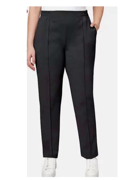 Mondetta Pants - Mondetta Women’s Pintuck Straight Classic Black Pull-On Trousers